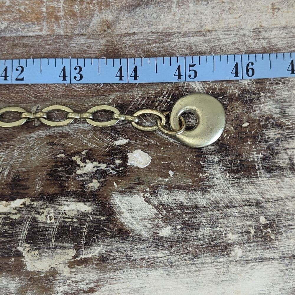 Chico's Hammered Matte Gold Tone Belt 46" Total Length Women - Picture 6 of 6